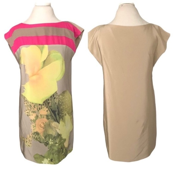 Tibi 100% Silk Floral Print Multicolor Mini Shift Dress 6 - Picture 3 of 16